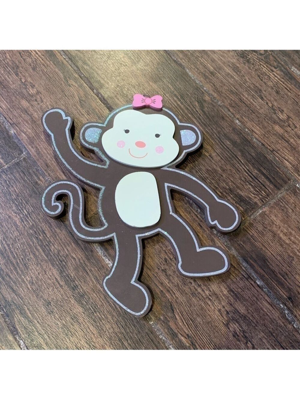 MONKEY Girl Brown & Pink wall Decor